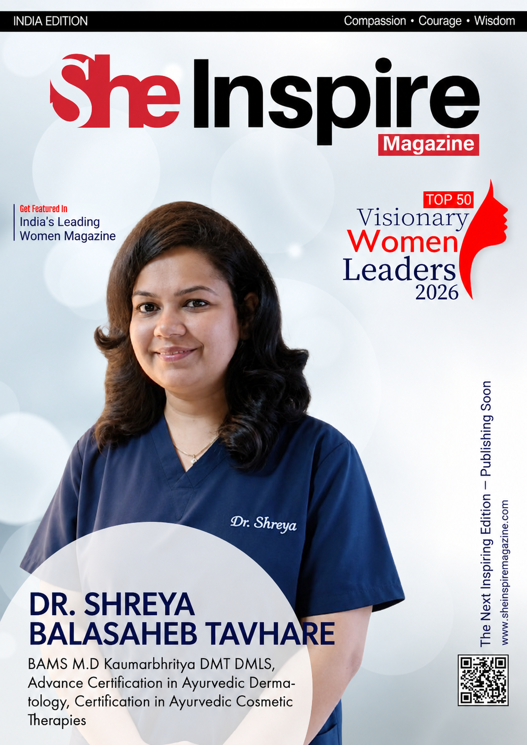 She Inspire Magazine - Dr. Shreya Featured as Top 50 Visionary Woman Leader 2026